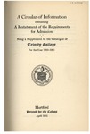 Trinity College Bulletin, 1910-1911 (Requirements for Admission) by Trinity College