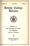Trinity College Bulletin, 1937-1938 (Reports of the President, Dean, Librarian, and Treasurer) by Trinity College