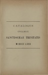 Catalogus Collegii Sanctissimae Trinitatis, 1880