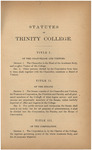 Statutes of Trinity College, 1880 by Trinity College, Hartford Connecticut