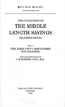 The collection of the middle length sayings : (Majjhima-nikāya) (Volume 1) by Buddha and Isaline Blew Horner