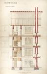 Trinity College, Students Rooms [Jarvis Hall, Long Walk]: Longitudinal Section, Looking Out by Francis Hatch Kimball