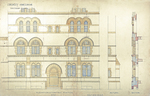 Trinity College, Lecture Rooms [Seabury Hall, Long Walk]: Elevation of Central Portion, East by Francis Hatch Kimball